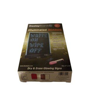 Dooley Boards Illuminated Write-On Dry-Erase LED Board With Accessories 9" x 11"
